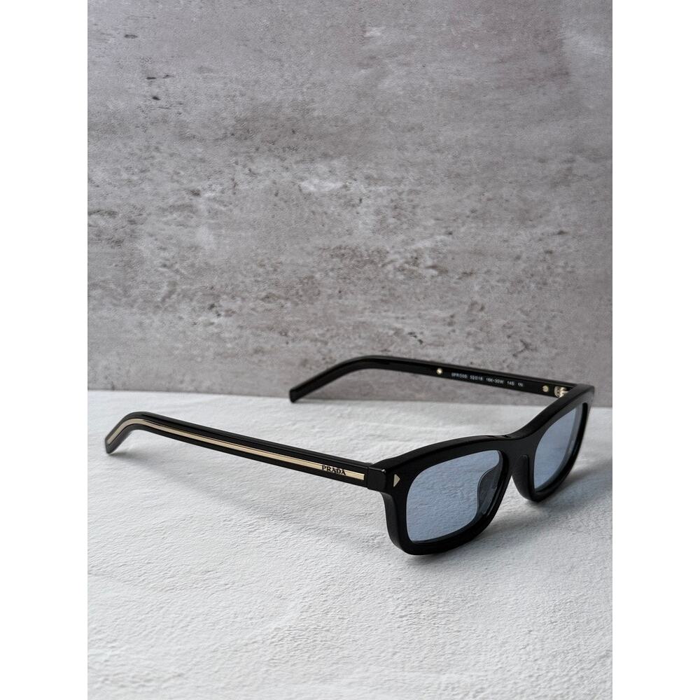 NEW Prada PR D05S Sunglasses in Black Blue Lens $524 - Picture 4 of 6